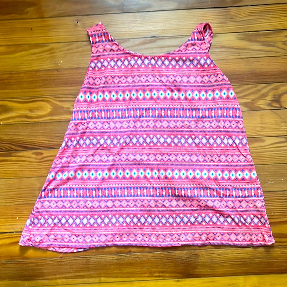 Pink and Blue Southwestern Print Open Back Tank Top